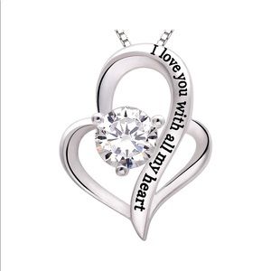 925S BLOVIN i love you with all my heart necklace